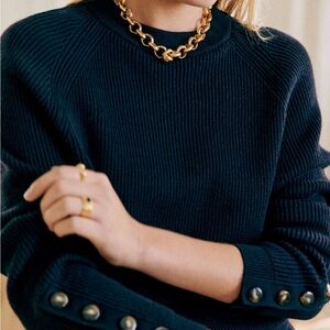 Sézane SAMI JUMPER. Navy. Size Medium. Brand new. Never worn. Short/cropped.
